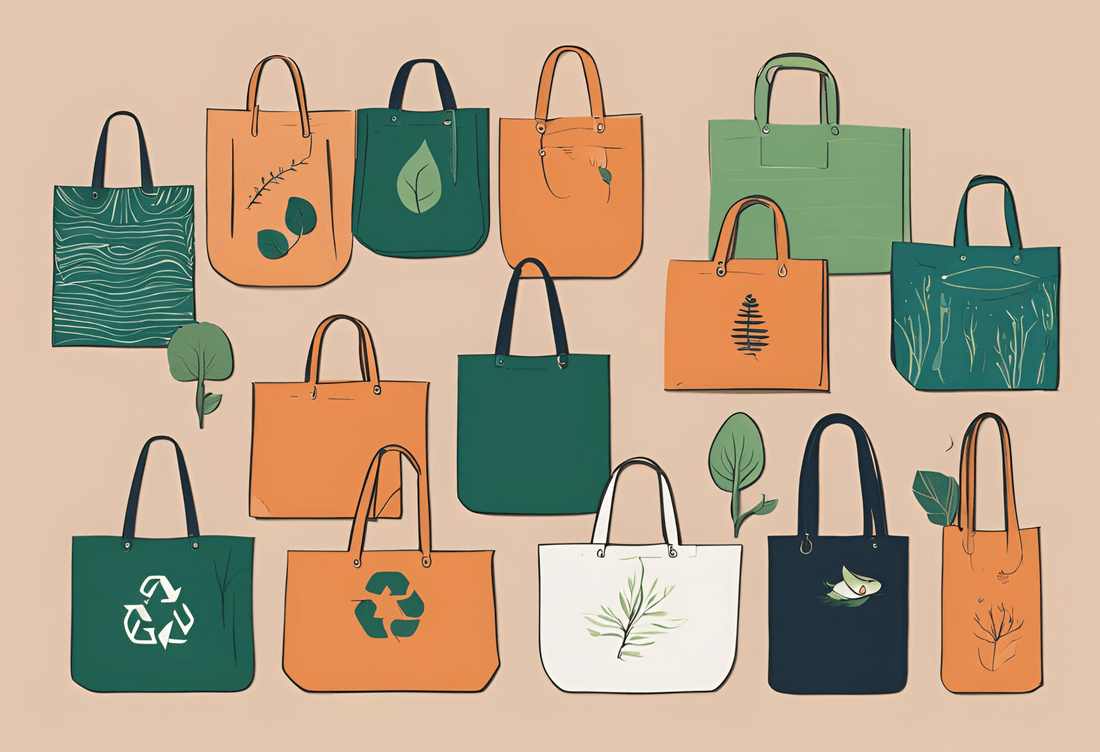 Illustration de plusieurs tote bags